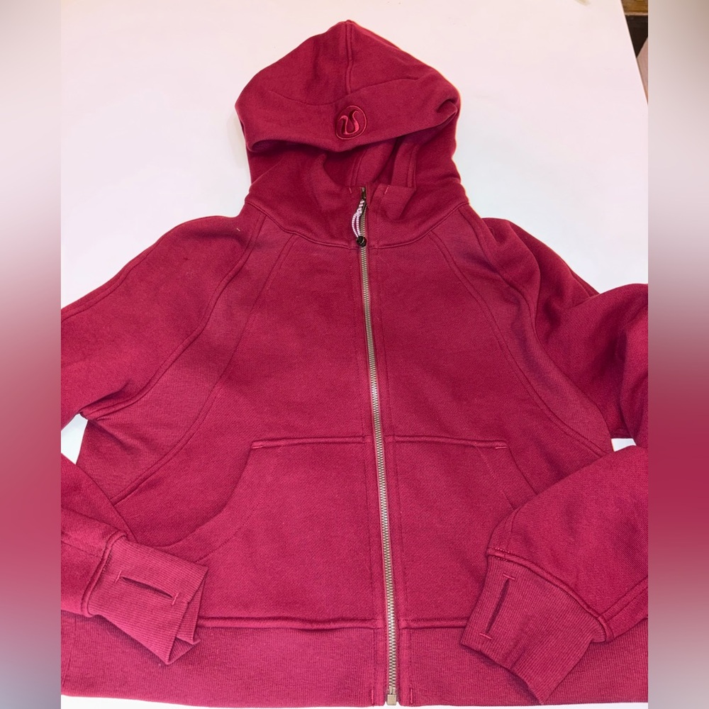 Lululemon Overized cropped scuba full zip XS/S pomegranate - Picture 5 of 10